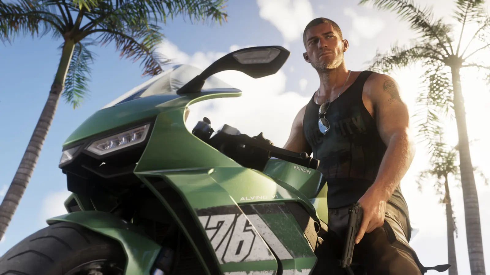Jason Duval close-up facial render in GTA 6