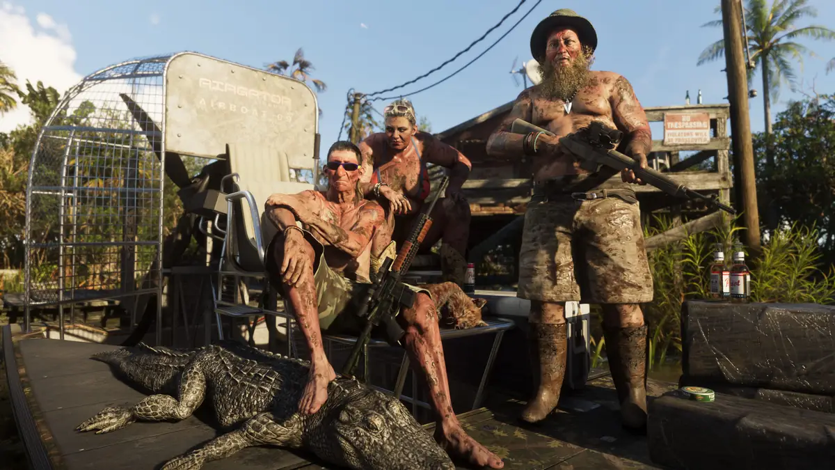 Everglades swamp airboat and wildlife environment in GTA 6