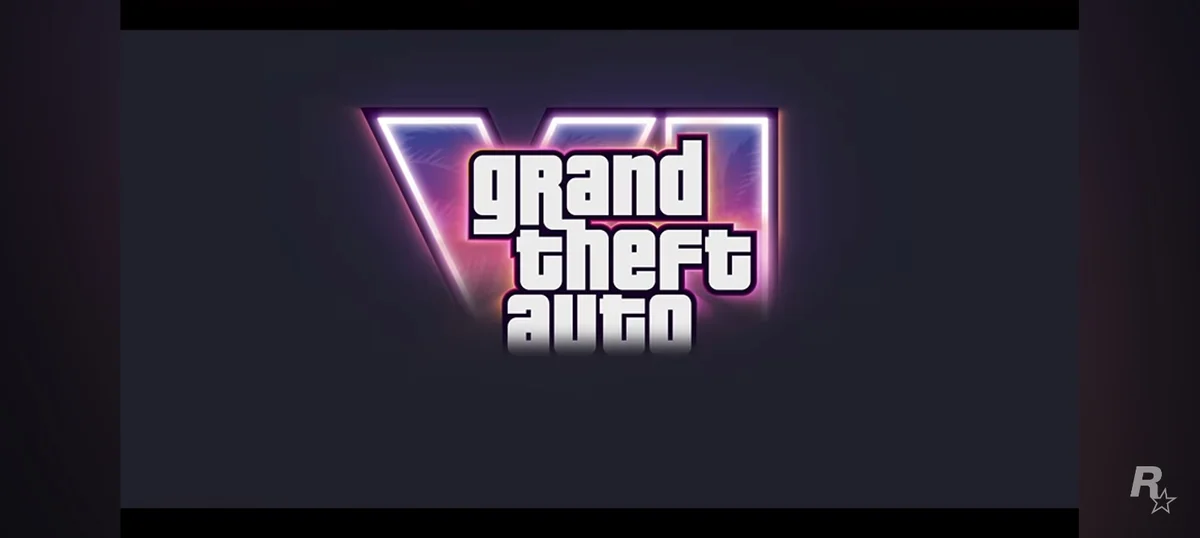Neon GTA logo from the GTA 6 launch trailer
